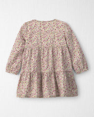 Toddler Girl Organic Cotton Dobby Dress in Floral