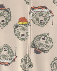 Boys 1-Piece Bears DreamPlush Snug Fit Pajama - Tan