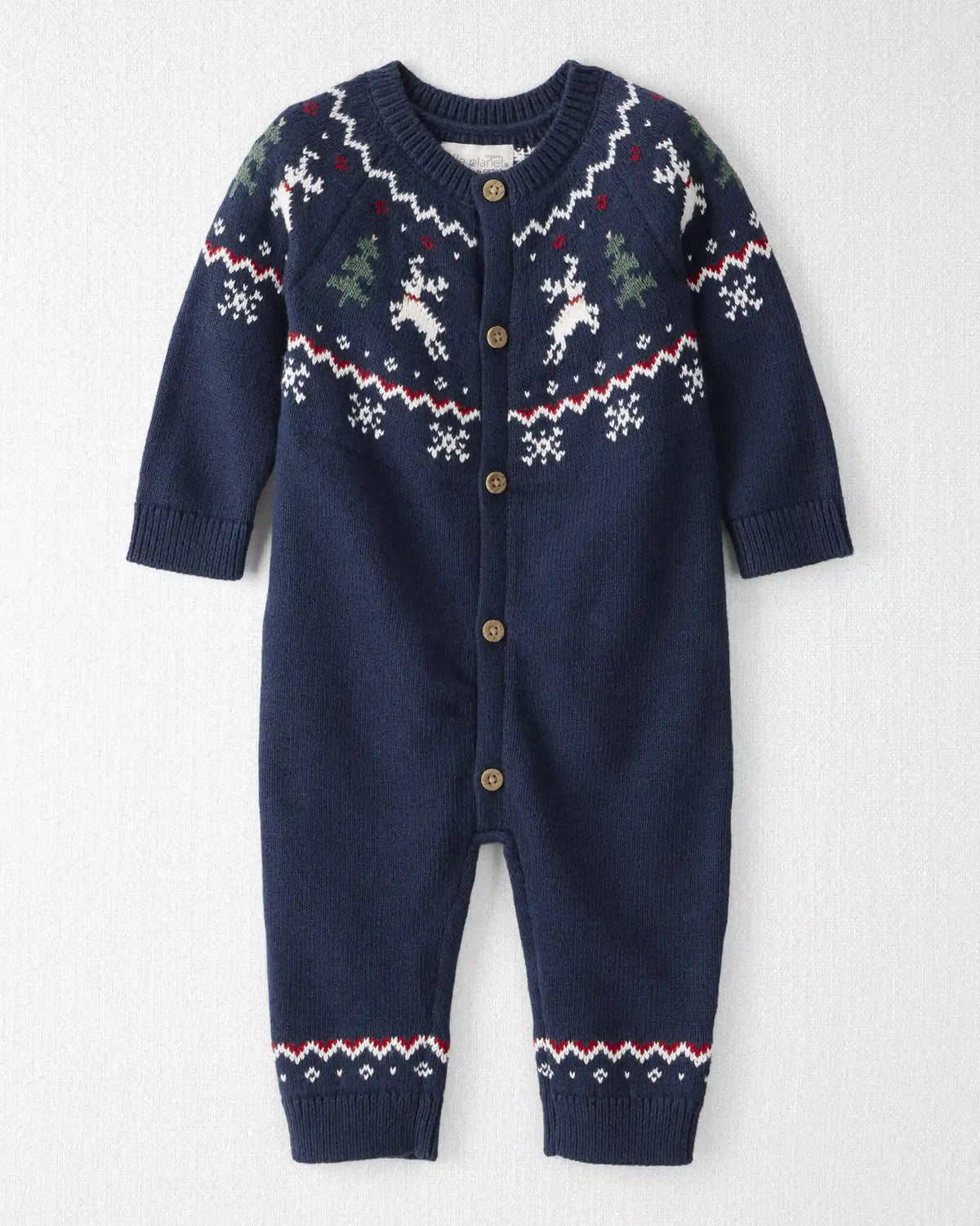 Baby Organic Cotton Fair Isle Sweater Knit Jumpsuit