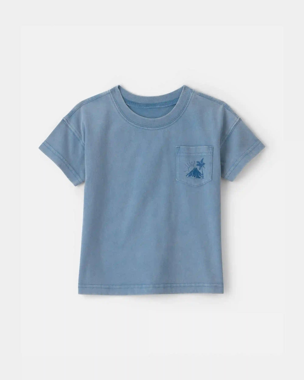 Toddler Boy Tropical Island Pocket Tee - Blue
