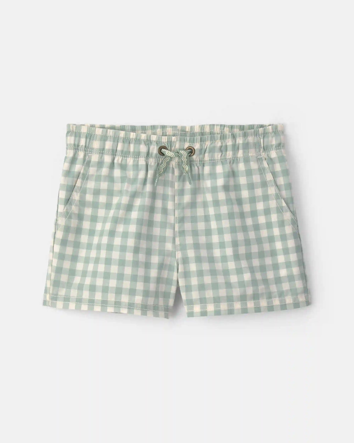 Baby Boy Gingham Poplin Shorts - Green