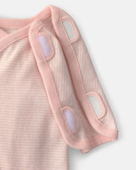 Baby Girl Striped 100% Cotton Sleep & Play Pajama - Pink