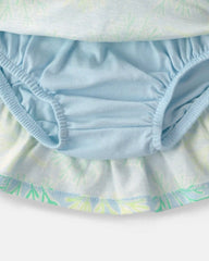Baby Girl 2-Piece Coral Reef Top & Skirt Set - Blue/Green