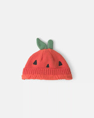Baby Halloween Pumpkin Knit Hat - Orange