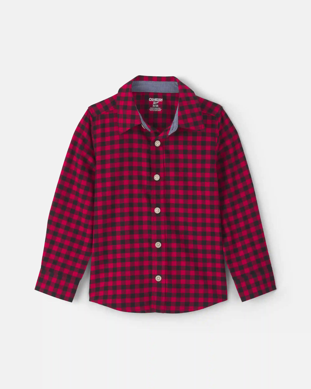 Toddler Boy Buffalo Check Long-Sleeve Shirt- Red/Black