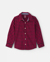 Toddler Boy Buffalo Check Long-Sleeve Shirt- Red/Black