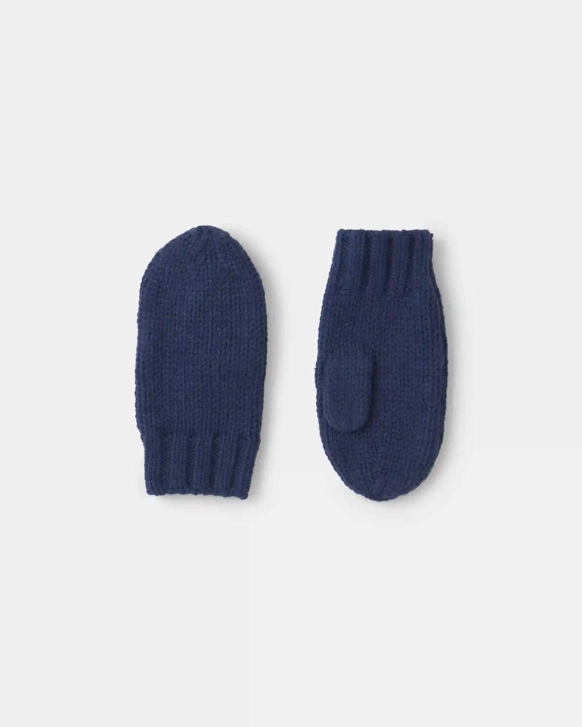 Boys Ribbed Mittens - Navy