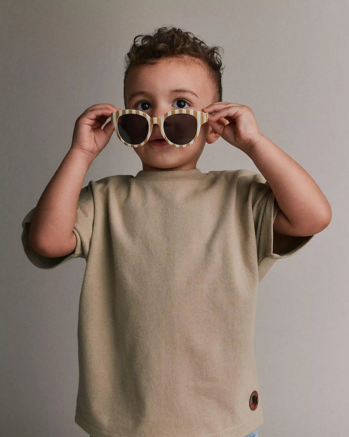Toddler Stripe Sunglasses - Cream/Beige