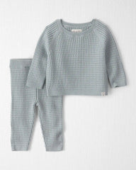 Baby 2-Piece Organic Cotton Cable Sweater Knit Top & Pant Set