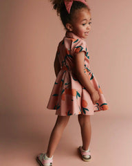 Toddler Girl Avenue Twirl™ Dress in Clementine Grove Print - Light Pink