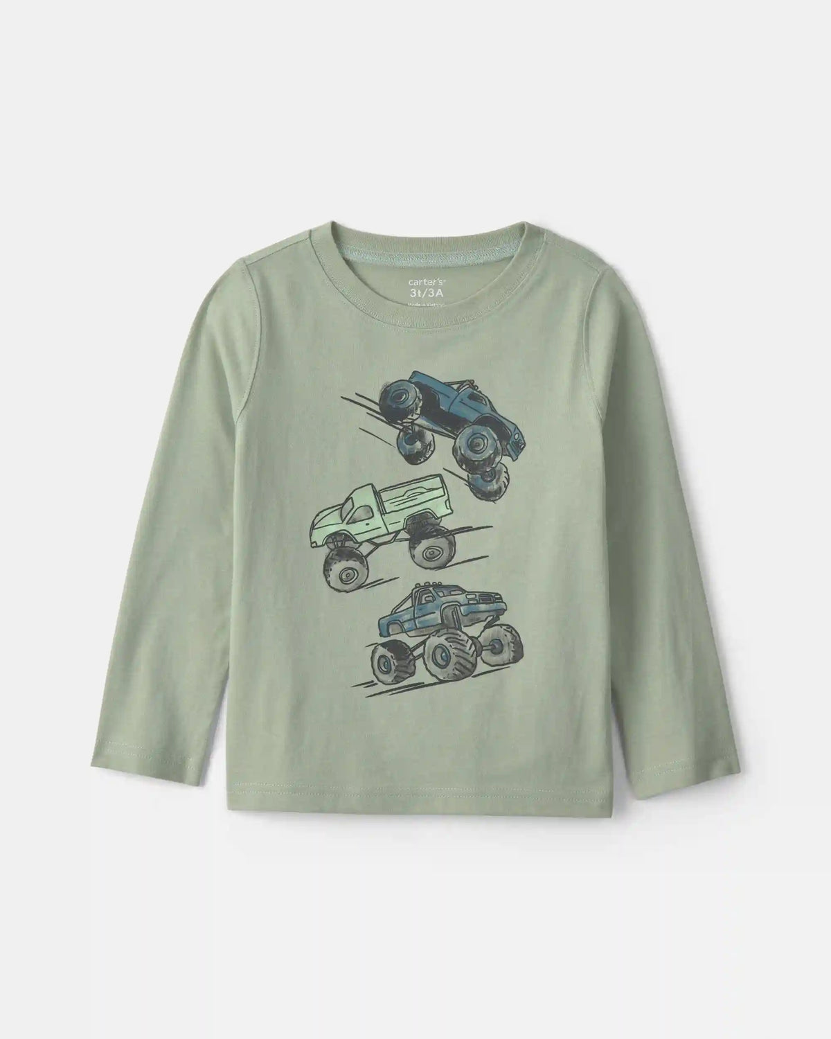 Toddler Boy Monster Truck Long-Sleeve Graphic Tee - Green