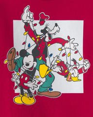 Toddler Disney© Mickey Mouse Christmas Long-Sleeve Graphic Tee - Red