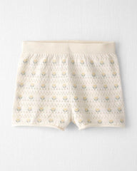 Girls Organic Cotton Sweater Knit Set in Honey Floral Print