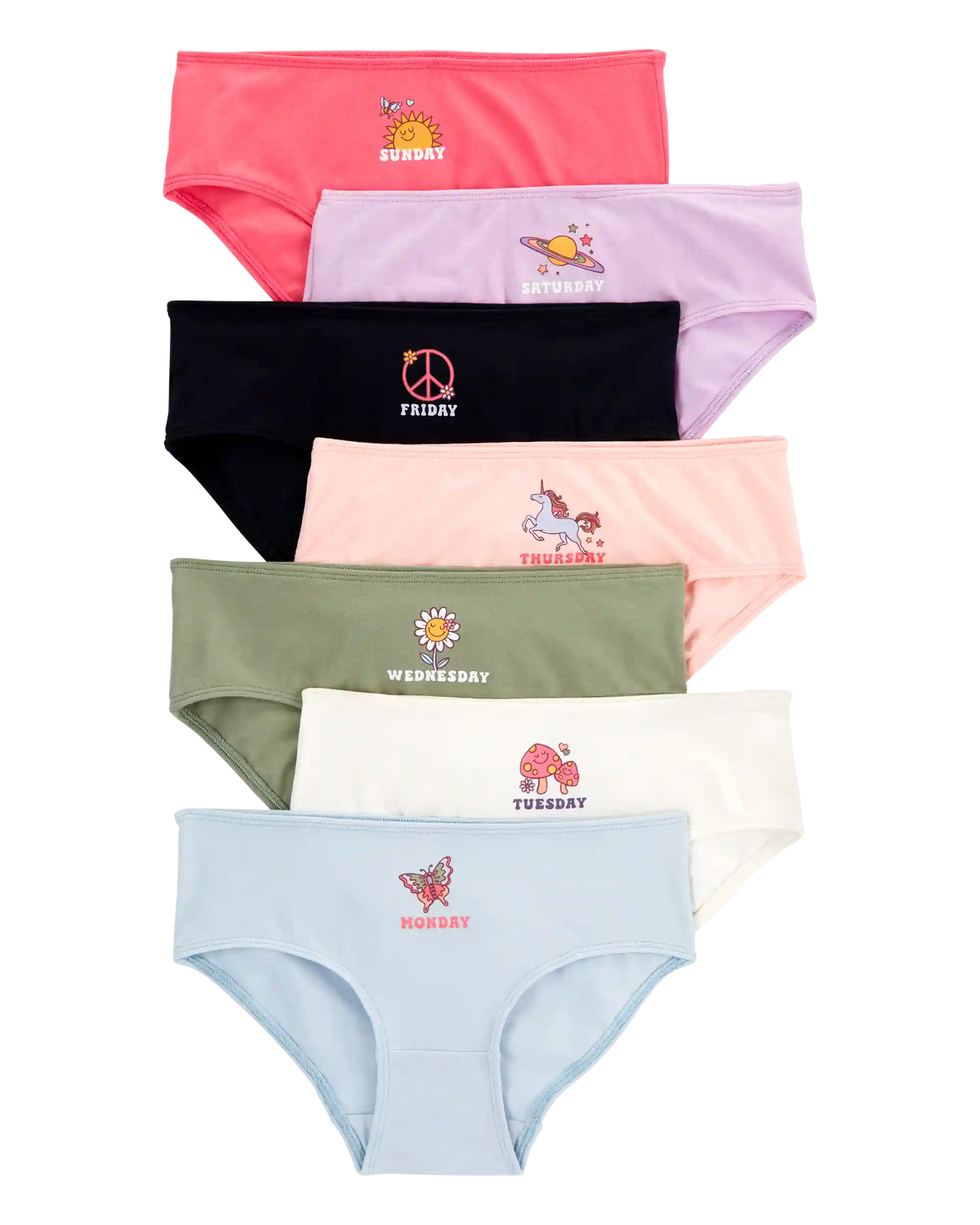 Kid 7-Pack Day of the Week Hipster Stretch Cotton Underwear