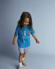 Toddler 'Recreation Club' Rolled Cuff Tee - Blue