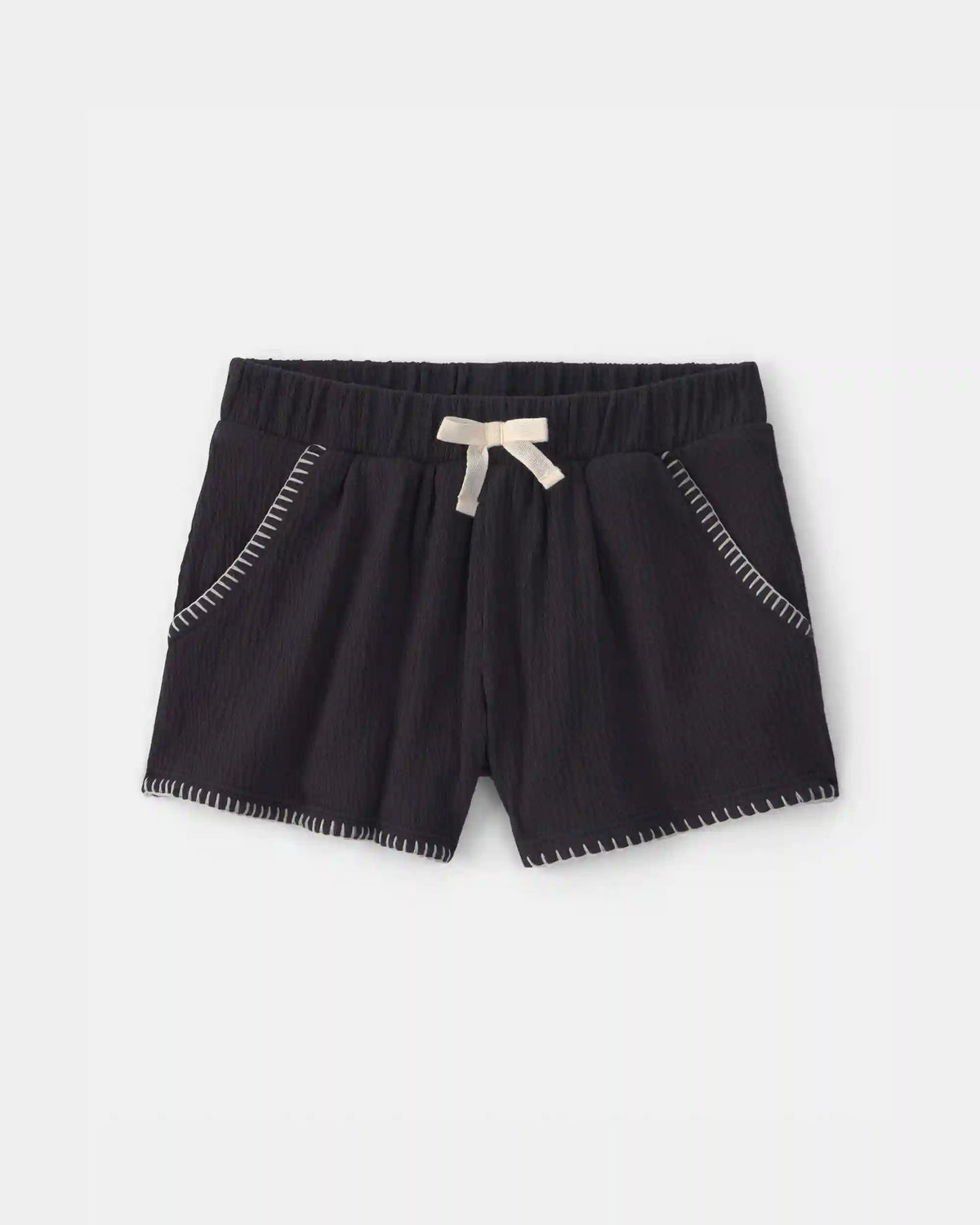 Toddler Girl Crinkle Shorts - Black