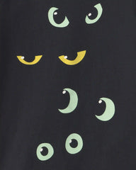Toddler Halloween Eyes Long-Sleeve Graphic Tee - Black