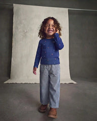 Toddler Girl Hickory Stripe Denim Relaxed Jeans - Light Wash
