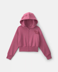 Girls 'Thriving' Fleece Zip-Up Hoodie - Pink