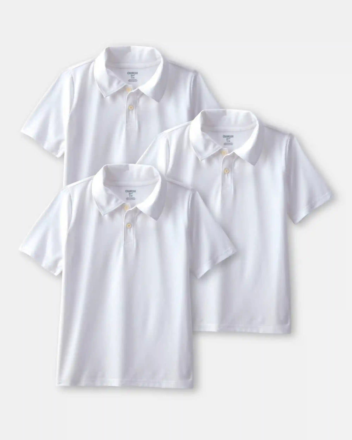 Boys 3-Pack Uniform Active Polo Shirts - White