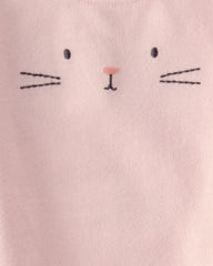 Baby Girl Bunny Bubble Romper & Hat Set - Pink