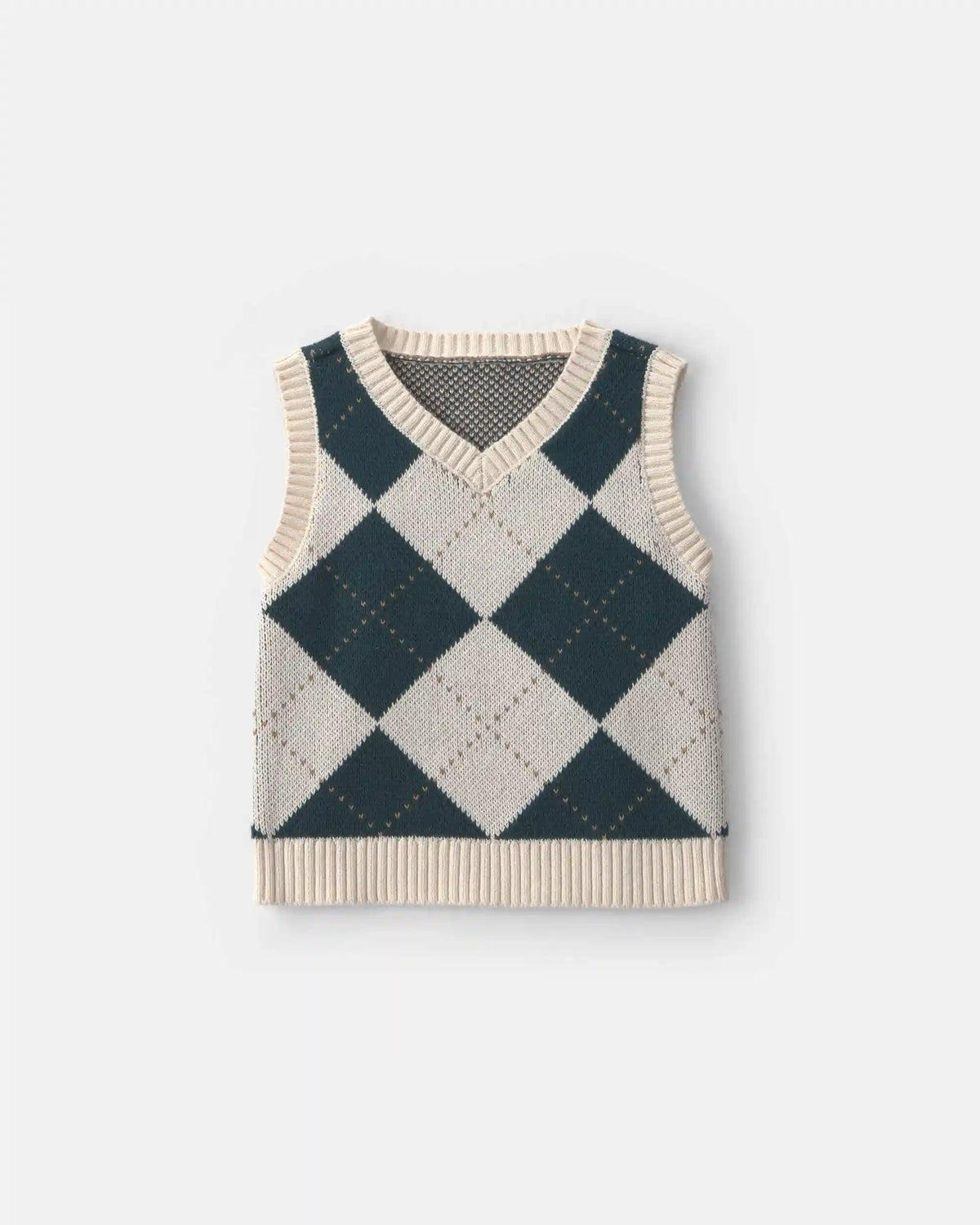 Toddler Boy Argyle Sweater Vest - Green/Cream