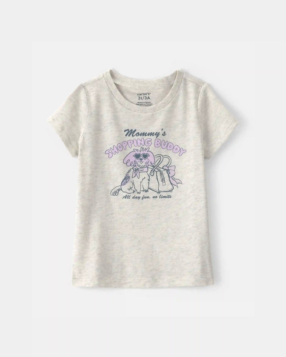 Toddler Girl 'Mommy's Shopping Buddy' Graphic Tee - Grey