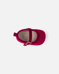 Baby Girl Mary Jane Velvety Flats - Red