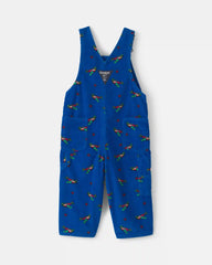 Baby Boy Plane Corduroy Overalls - Blue