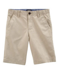 Boys Stretch Chino Uniform Shorts - Khaki