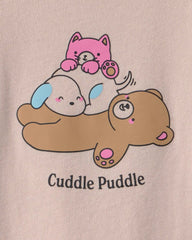 Toddler Girl 'Cuddle Puddle' Bear Graphic Tee - Tan