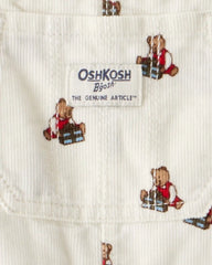 Toddler Bear Corduroy Overalls - Cream