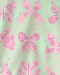 Girls Butterfly Loose Fit 2-Piece Pajama Set - Green