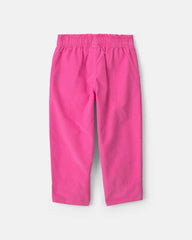 Toddler Girl Flower Corduroy Pull-On Pants - Pink