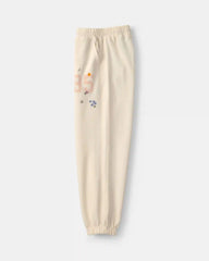 Girls '95' Floral French Terry Joggers - Cream