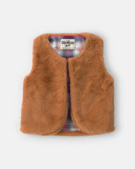 Toddler Girl Faux Fur Vest - Brown