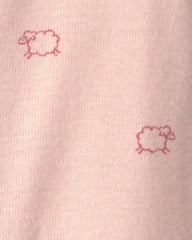 Baby Girl Sheep Long-Sleeve Sleeper Gown - Pink