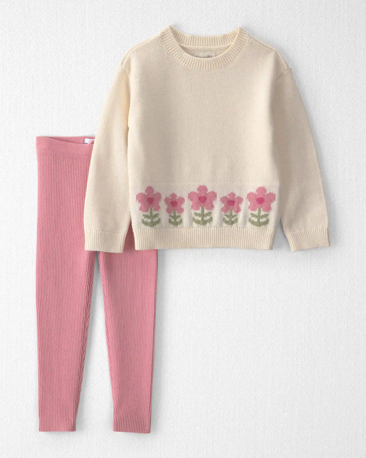 Toddler Girl 2-Piece Organic Cotton Sweater Knit Top & Pant Set
