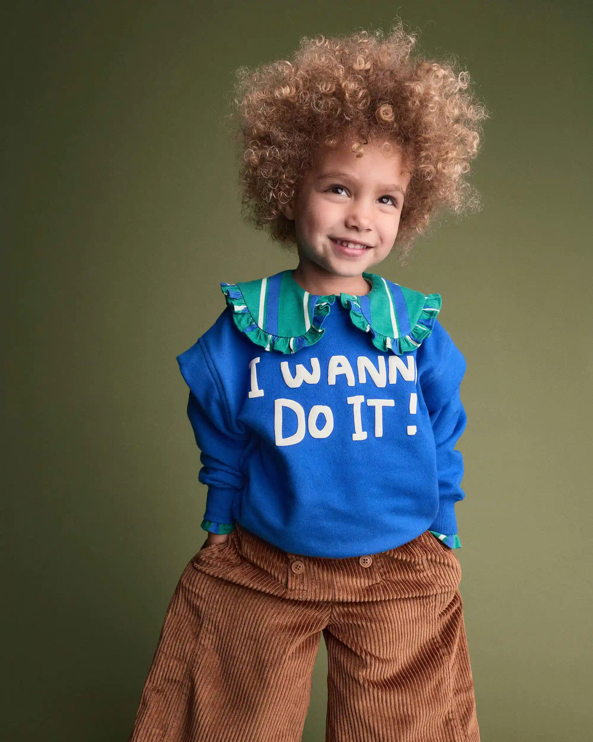 Toddler 'I Wanna Do It!' Layered Pullover Sweatshirt - Royal Blue