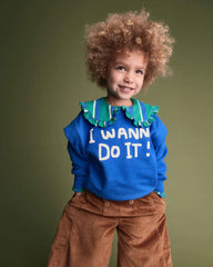 Toddler 'I Wanna Do It!' Layered Pullover Sweatshirt - Royal Blue