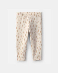 Baby Girl Dots Pull-On Stretch Leggings - Cream