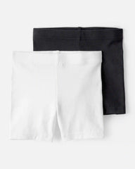 Toddler Girl 2-Pack Cartwheel Shorts - Black/White