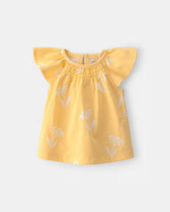 Baby Girl 3-Piece Flower Outfit Set - Yellow/White