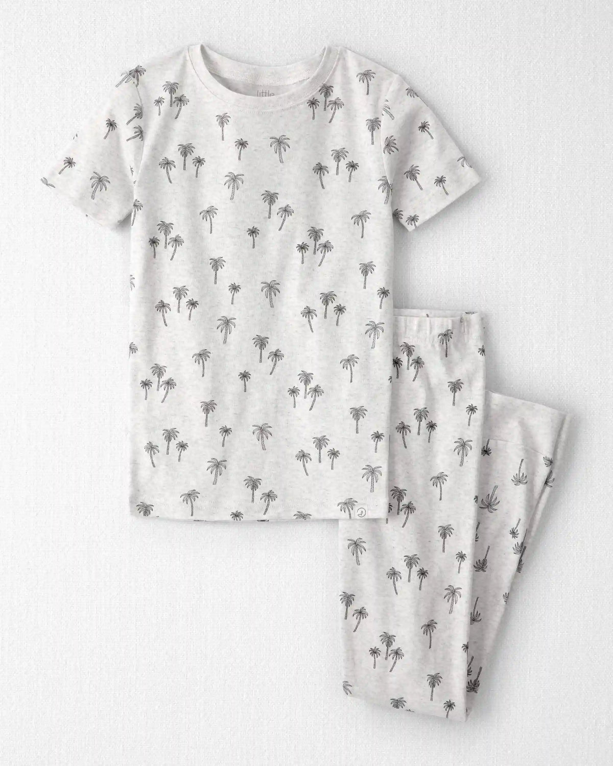 Kid 2-Piece Organic Cotton Pajamas in Palm Trees