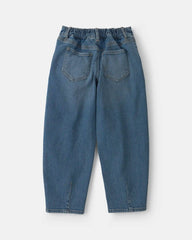 Girls Denim Barrel Jeans - Medium Wash