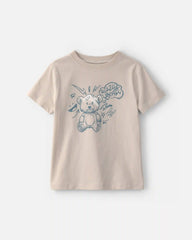 Girls Bear Graphic Tee - Cream