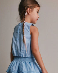 Toddler Girl Bubble Hem Top - Blue