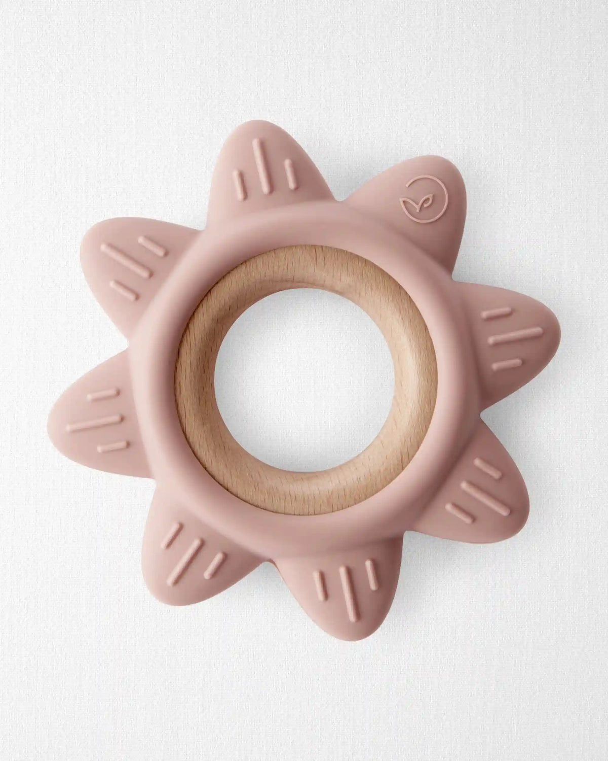 Baby Little Planet Silicone & Wood Teether - Pink