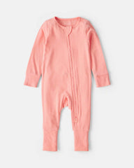 Baby Girl PurelySoft™ 2-Way Zip Sleep & Play Pajamas - Coral