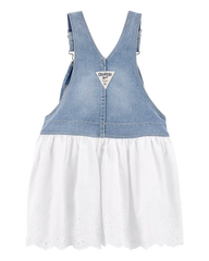 Baby Girl Denim Eyelet Jumper Dress